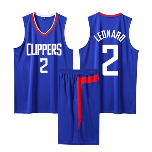 2-Teiliges Kinder/Erwachsene Basketball Sportbekleidung, Kinder/Erwachsener Basketball T-Shirt Weste + Shorts, Kinder/Erwachsener Basketball Trikot Shirt und Shorts Blau S von ABRTJCL