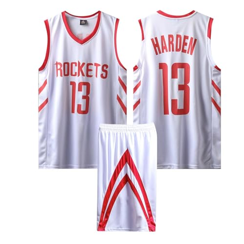2-Teiliges Kinder/Erwachsene Basketball Sportbekleidung, Kinder/Erwachsener Basketball T-Shirt Weste + Shorts, Kinder/Erwachsener Basketball Trikot Shirt und Shorts Weiß 2XS von ABRTJCL