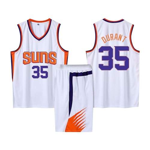 2-Teiliges Kinder/Erwachsene Basketball Sportbekleidung, Kinder/Erwachsener Basketball T-Shirt Weste + Shorts, Kinder/Erwachsener Basketball Trikot Shirt und Shorts Weiß XS von ABRTJCL