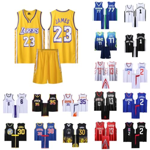 ABRTJCL 2-Teiliges Kinder/Erwachsene Basketball Sportbekleidung, Kinder/Erwachsener Basketball T-Shirt Weste + Shorts, Kinder/Erwachsener Basketball Trikot Shirt und Shorts von ABRTJCL
