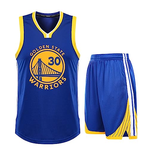 2-Teiliges Kinder/Erwachsene Basketball Trikot Shirt und Shorts, Kinder/Erwachsener Basketball Trikot Set, Basketball-Spieltrikots für Herren/Jungen blau M von ABRTJCL