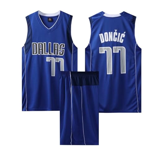 2-Teiliges Kinder/Erwachsener Basketball Jersey Shirt und Shorts 2024, Kinder/Erwachsener Basketball ärmellose Anzug, Kinder/Erwachsener Basketball Jersey & Basketball Shorts Blau 5XL von ABRTJCL