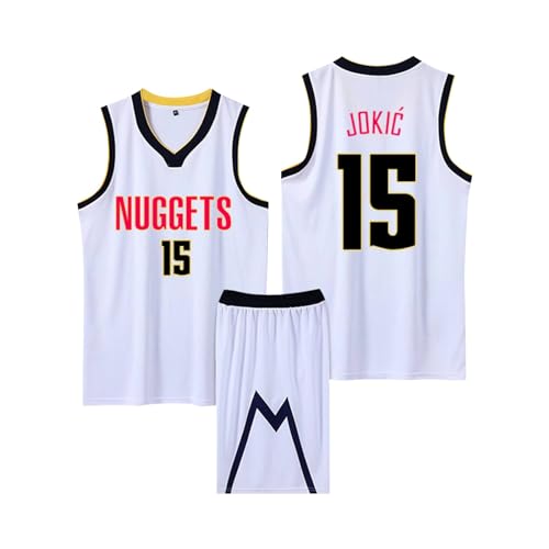 2-Teiliges Kinder/Erwachsener Basketball Jersey Shirt und Shorts 2024, Kinder/Erwachsener Basketball ärmellose Anzug, Kinder/Erwachsener Basketball Jersey & Basketball Shorts Weiß 2XS von ABRTJCL