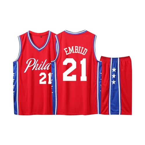 ABRTJCL 2-Teiliges Kinder/Erwachsener Basketball Trikot Set, Kinder/Erwachsene Basketball Trikot Shirt und Shorts, Kinder/Erwachsener Basketball Weste + Shorts Rot 2XS von ABRTJCL