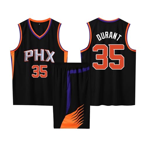 2-Teiliges Kinder/Erwachsener Basketball Trikot Set, Kinder/Erwachsene Basketball Trikot Shirt und Shorts, Kinder/Erwachsener Basketball Weste + Shorts Schwarz 4XL von ABRTJCL