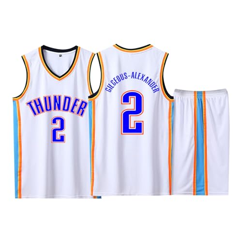 2-Teiliges Kinder/Erwachsener Basketball Trikot Set, Kinder/Erwachsene Basketball Trikot Shirt und Shorts, Kinder/Erwachsener Basketball Weste + Shorts Weiß L von ABRTJCL