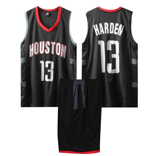 ABRTJCL 2-Teiliges Kinder/Erwachsene Basketball Sportbekleidung, Kinder/Erwachsener Basketball T-Shirt Weste + Shorts, Kinder/Erwachsener Basketball Trikot Shirt und Shorts Schwarz 4XL von ABRTJCL