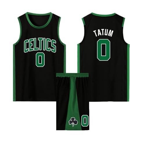 ABRTJCL Basketball-Spieltrikots für Herren/Jungen, 2er-Set Basketball Trainings Ärmellos Trikot und Hose, Kinder/Erwachsener Sleeveless Basketball Trikot schwarz L von ABRTJCL