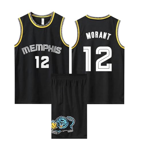 ABRTJCL Basketball-Spieltrikots für Herren/Jungen, 2er-Set Basketball Trainings Ärmellos Trikot und Hose, Kinder/Erwachsener Sleeveless Basketball Trikot schwarz XL von ABRTJCL