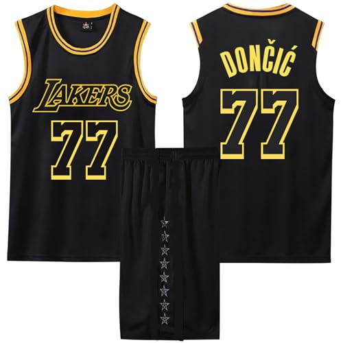 ABRTJCL Basketball-Spieltrikots für Herren/Jungen, 2er-Set Basketball Trainings Ärmellos Trikot und Hose, Kinder/Erwachsener Sleeveless Basketball Trikot schwarz XXS von ABRTJCL