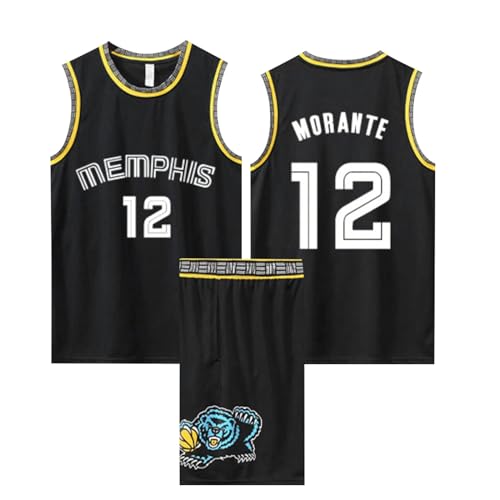ABRTJCL Kinder/Erwachsener Basketball Trikot Set, 2-Teiliges Ärmelloses Anzug, Jersey & Shorts Schwarz 4XL von ABRTJCL