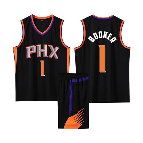 ABRTJCL Kinder/Erwachsener Basketball Trikot Set 2024, Kinder/Erwachsener Basketball ärmellose Anzug, Kinder/Erwachsener Basketball Jersey & Basketball Shorts Schwarz S von ABRTJCL