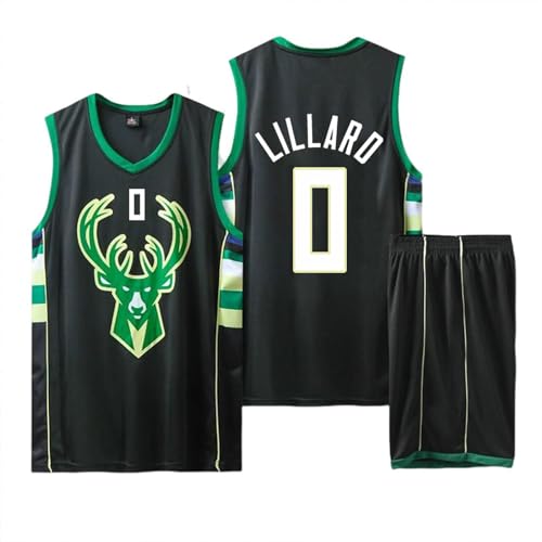 Basketball Trikot Set für Kinder/Erwachsene - Shirt und Shorts, Ärmelloses Jersey, 2-Teiliger Anzug, T-Shirt Weste + Shorts Grün M von ABRTJCL