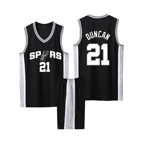 Basketball Trikot Set für Kinder/Erwachsene - Shirt und Shorts, Ärmelloses Jersey, 2-Teiliger Anzug mit T-Shirt Weste + Shorts, Schwarz M von ABRTJCL