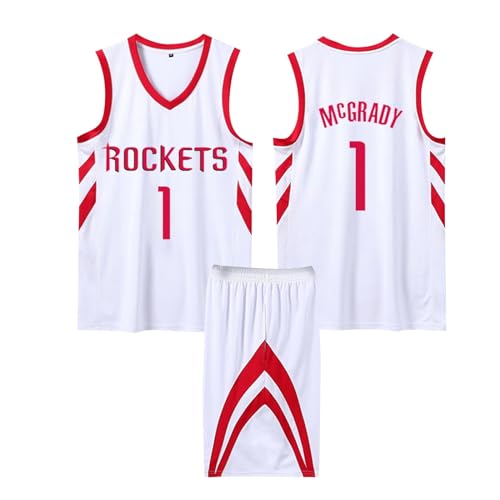 Basketball Trikot Shirt und Shorts, Kinder/Erwachsene Basketball Jersey, Kinder/Erwachsene Basketball ärmellose Anzug, 2-Teiliges Kinder/Erwachsene T-Shirt Weste + Shorts weiß L von ABRTJCL