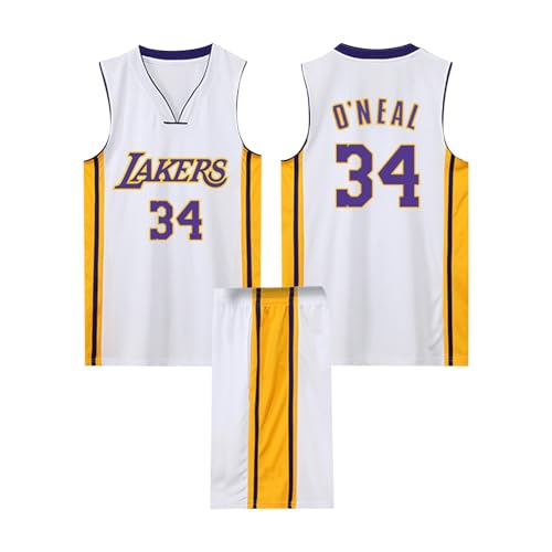 Basketball Trikot Set für Kinder/Erwachsene - Jersey Shirt und Shorts, Ärmelloser Anzug, 2-Teiliges T-Shirt Weste + Shorts Weiß XXL von ABRTJCL