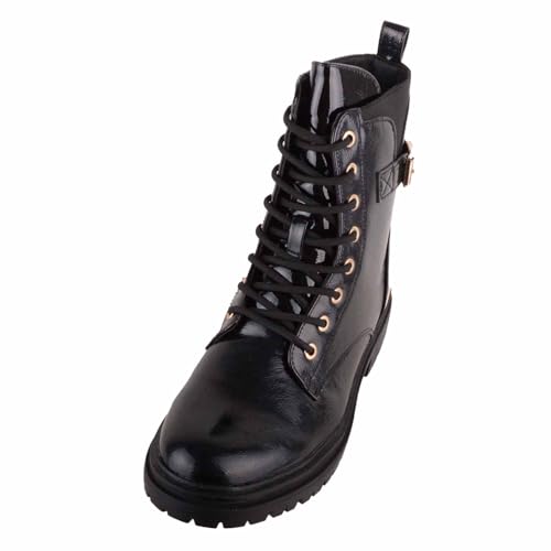 ABSOLUTE FOOTWEAR Chelsea-Biker-Stiefel aus Kunstleder für Damen, schwarzer lack, 38 EU ABSOLUTE FOOTWEAR Chelsea-Biker-Stiefel aus Kunstleder für Damen, schwarzer lack, 38 EU von ABSOLUTE FOOTWEAR