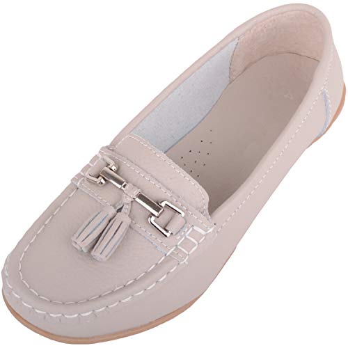 ABSOLUTE FOOTWEAR Damen Schlupfschuhe mit Quasten-Detail, Weite Passform, Leder, Loafer, Deck, Bootsschuhe, Grau - Smoke - Größe: 37 EU ABSOLUTE FOOTWEAR Damen Schlupfschuhe mit Quasten-Detail, Weite Passform, Leder, Loafer, Deck, Bootsschuhe, Grau - Smoke - Größe: 37 EU von ABSOLUTE FOOTWEAR