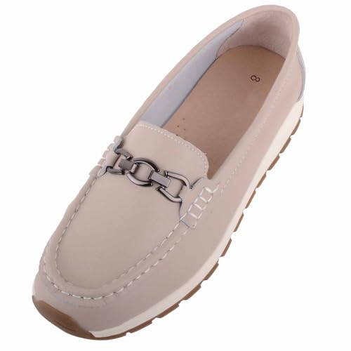 ABSOLUTE FOOTWEAR Damen-Slipper aus echtem Glattleder, einfach anzuziehen, mit dicker Sohle, smoke, 38 EU von ABSOLUTE FOOTWEAR