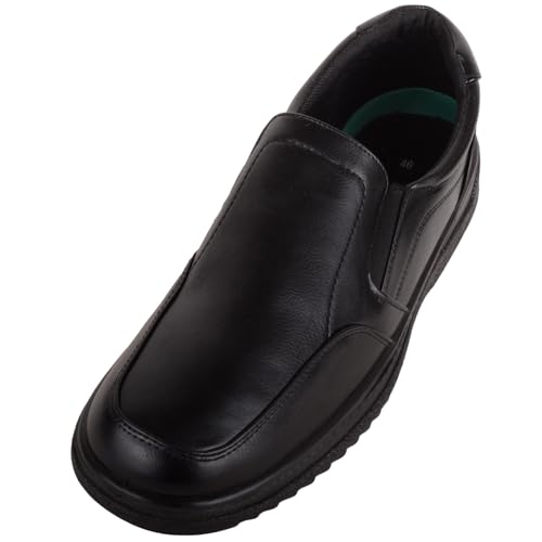 ABSOLUTE FOOTWEAR Herren-Arbeitsschuh mit Doppelzwickel, leicht anzuziehen, Kunstleder, formell, leger, Schwarz , 42 1/3 EU von ABSOLUTE FOOTWEAR