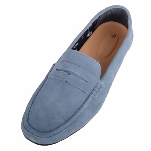 ABSOLUTE FOOTWEAR Herren Loafer aus echtem Leder, Wildleder, einfach anzuziehen, lässig, blau, 44 EU ABSOLUTE FOOTWEAR Herren Loafer aus echtem Leder, Wildleder, einfach anzuziehen, lässig, blau, 44 EU von ABSOLUTE FOOTWEAR