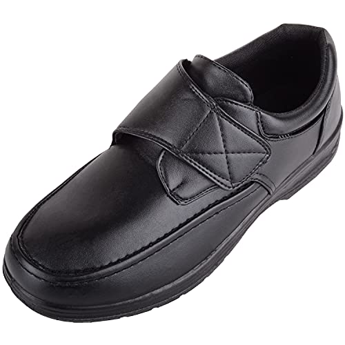 ABSOLUTE FOOTWEAR Herren-Schlupfschuhe, Kunstleder, leger, formell, für Schule, Arbeit, College, Schwarz, 42 1/3 EU von ABSOLUTE FOOTWEAR