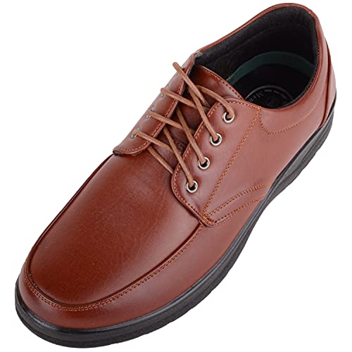 ABSOLUTE FOOTWEAR Herren-Schlupfschuhe, leicht, Memory-Schaum, Kunstleder, lässig, bequem, Dunkelbraun, 44 EU von ABSOLUTE FOOTWEAR