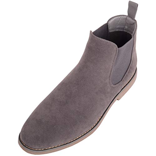 ABSOLUTE FOOTWEAR Herren Schlupfstiefel, Chelsea, Kunst-Wüste, Wildlederimitat, Grau - dunkelgrau - Größe: 40 2/3 EU von ABSOLUTE FOOTWEAR