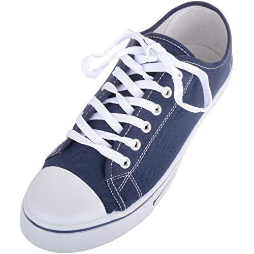 ABSOLUTE FOOTWEAR Herren-Turnschuhe aus Segeltuch, zum Schnüren, sportlich, mit Zehenkappe aus Gummi, Blau - Navy - Größe: 46 EU ABSOLUTE FOOTWEAR Herren-Turnschuhe aus Segeltuch, zum Schnüren, sportlich, mit Zehenkappe aus Gummi, Blau - Navy - Größe: 46 EU von ABSOLUTE FOOTWEAR