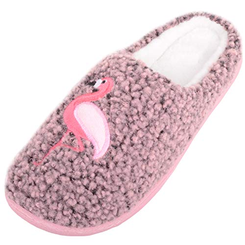 ABSOLUTE FOOTWEAR Leichte Hausschuhe für Damen mit Flamingo-Design, rot, 38 EU von ABSOLUTE FOOTWEAR