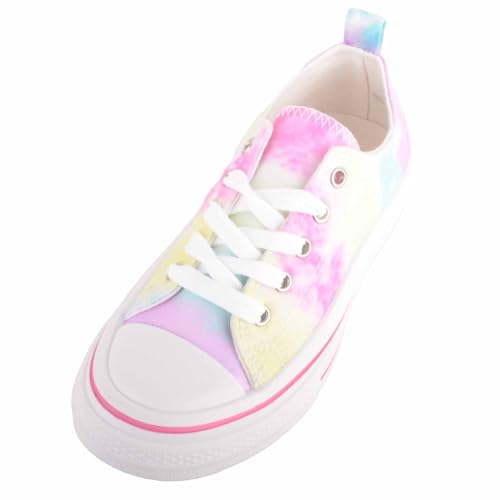 ABSOLUTE FOOTWEAR Niedrige Schnürschuhe aus Segeltuch mit dicker Sohle, regenbogenfarben, 32 EU ABSOLUTE FOOTWEAR Niedrige Schnürschuhe aus Segeltuch mit dicker Sohle, regenbogenfarben, 32 EU von ABSOLUTE FOOTWEAR