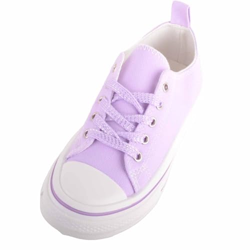 ABSOLUTE FOOTWEAR Niedrige Schnürschuhe aus Segeltuch mit dicker Sohle für Kinder, Flieder, 36 EU von ABSOLUTE FOOTWEAR