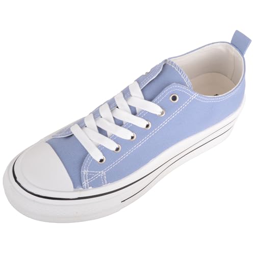 ABSOLUTE FOOTWEAR Niedrige Schnürschuhe aus Segeltuch mit dicker Sohle für Kinder, himmelblau, 36 2/3 EU von ABSOLUTE FOOTWEAR