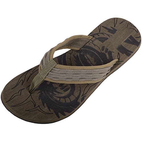 Absolute Footwear Herren-Flip-Flop-Sandalen zum Hineinschlüpfen, Sommer, Urlaub, Strand, Sandalen, olivgrün, 45 EU von ABSOLUTE FOOTWEAR