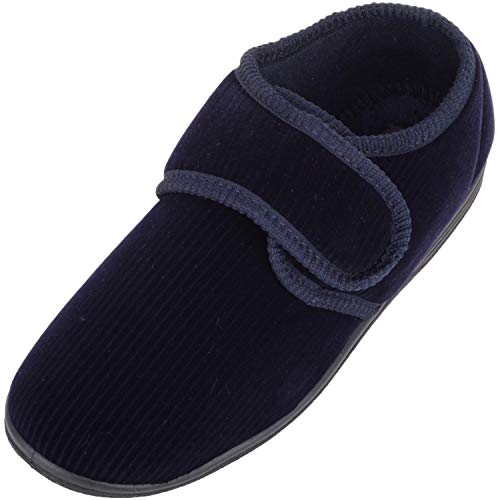 Absolute Footwear Herren-Hausschuhe aus weichem Velours, mit Kordel-Effekt, mit Reißverschluss, Blau - navy - Größe: 42 2/3 EU Absolute Footwear Herren-Hausschuhe aus weichem Velours, mit Kordel-Effekt, mit Reißverschluss, Blau - navy - Größe: 42 2/3 EU von ABSOLUTE FOOTWEAR