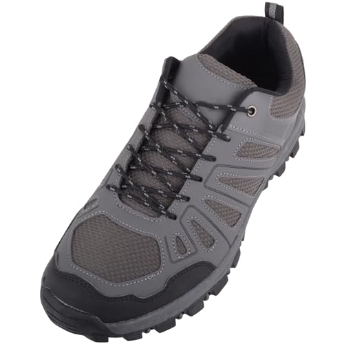 Bequeme Herren-Sportschuhe zum Schnüren, Wandern, Outdoor-Aktivitäten, Wandern, grau, 40 2/3 EU von ABSOLUTE FOOTWEAR