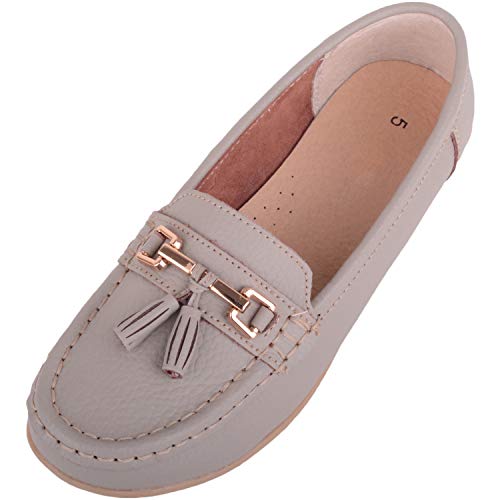 Damen Schlupfschuhe Leder Loafer/Deck/Bootsschuhe/Sandalen, Grau - Mushroom - Größe: 40 EU Damen Schlupfschuhe Leder Loafer/Deck/Bootsschuhe/Sandalen, Grau - Mushroom - Größe: 40 EU von ABSOLUTE FOOTWEAR