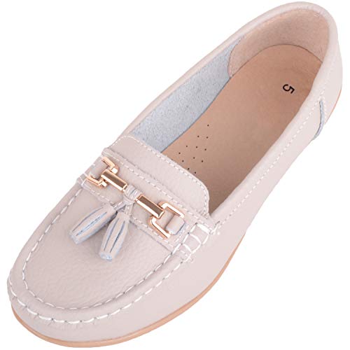Damen Schlupfschuhe Leder Loafer/Deck/Bootsschuhe/Sandalen, Grau - Smoke - Größe: 38 EU Damen Schlupfschuhe Leder Loafer/Deck/Bootsschuhe/Sandalen, Grau - Smoke - Größe: 38 EU von ABSOLUTE FOOTWEAR