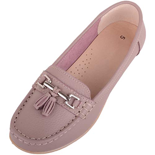 Damen Schlupfschuhe Leder Loafer/Deck/Bootsschuhe/Sandalen, Pink - Dusky Rose - Größe: 37 EU Damen Schlupfschuhe Leder Loafer/Deck/Bootsschuhe/Sandalen, Pink - Dusky Rose - Größe: 37 EU von ABSOLUTE FOOTWEAR