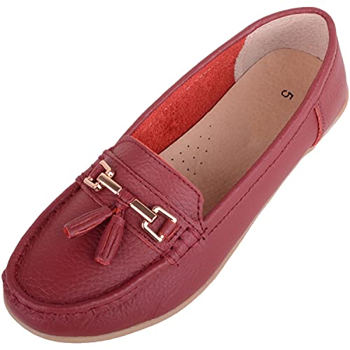 Damen Schlupfschuhe Leder Loafer/Deck/Bootsschuhe/Sandalen, Rot - Cherry - Größe: 38 EU Damen Schlupfschuhe Leder Loafer/Deck/Bootsschuhe/Sandalen, Rot - Cherry - Größe: 38 EU von ABSOLUTE FOOTWEAR