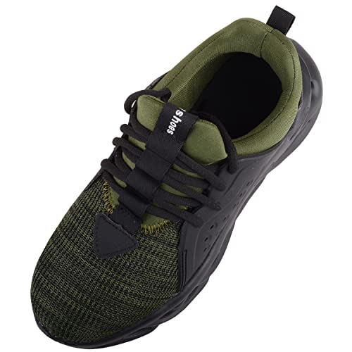 Damen-Sneaker mit Stahlkappe, klobig, für Arbeit, Outdoor, Schnürung, Sicherheitsschuhe, khaki, 36 EU von ABSOLUTE FOOTWEAR