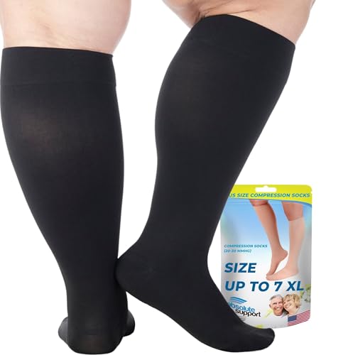 ABSOLUTE SUPPORT blickdichte Kompressionsstrümpfe für Damen und Herren, Klasse 2 20-30 mmHg - Kompressionssocken für Krampfadern, Schwellungen, Lymphödem, Lipödem - Stützstrümpfe Schwarz, 2X-Large ABSOLUTE SUPPORT blickdichte Kompressionsstrümpfe für Damen und Herren, Klasse 2 20-30 mmHg - Kompressionssocken für Krampfadern, Schwellungen, Lymphödem, Lipödem - Stützstrümpfe Schwarz, 2X-Large von ABSOLUTE SUPPORT