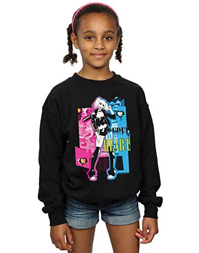 Absolute Cult DC Comics Mädchen Harley Quinn Rebel Heart Sweatshirt Schwarz 7-8 Years Absolute Cult DC Comics Mädchen Harley Quinn Rebel Heart Sweatshirt Schwarz 7-8 Years von ABSOLUTECULT