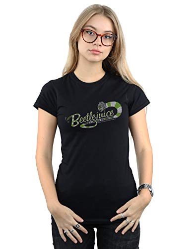Beetlejuice Damen Sandworm Alt Logo T-Shirt Schwarz XX-Large von ABSOLUTECULT