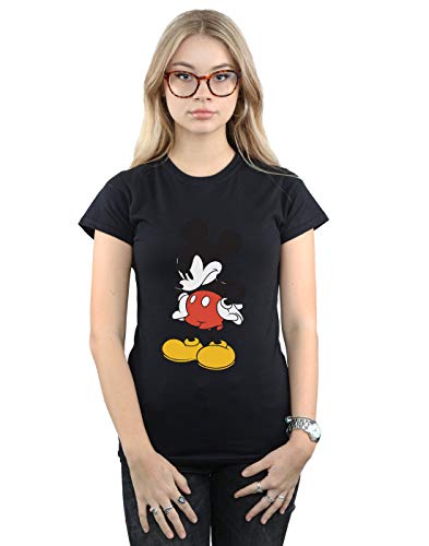 Disney Damen Mickey Mouse Angry Look Down T-Shirt Schwarz Small von ABSOLUTECULT