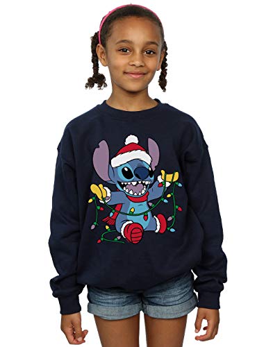 Disney Mädchen Lilo and Stitch Christmas Lights Sweatshirt Navy Blau 7-8 Years Disney Mädchen Lilo and Stitch Christmas Lights Sweatshirt Navy Blau 7-8 Years von ABSOLUTECULT