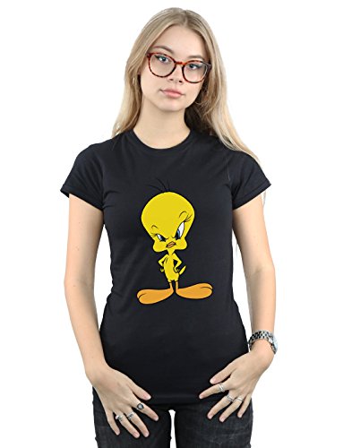 Looney Tunes Damen Angry Tweety T-Shirt Schwarz Medium von ABSOLUTECULT
