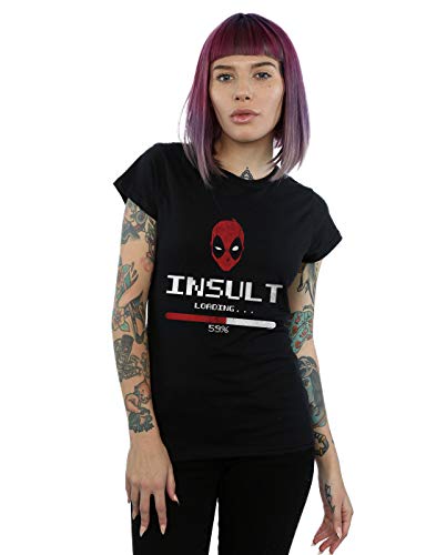 Marvel Damen Deadpool Insult Loading T-Shirt Schwarz Large von ABSOLUTECULT