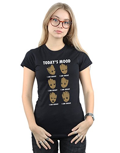 Marvel Damen Guardians of The Galaxy Groot Today's Mood T-Shirt Schwarz Small von ABSOLUTECULT