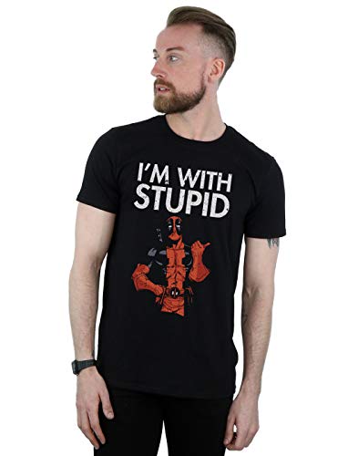 Marvel Herren Deadpool I'm with Stupid T-Shirt Schwarz Medium Marvel Herren Deadpool I'm with Stupid T-Shirt Schwarz Medium von ABSOLUTECULT